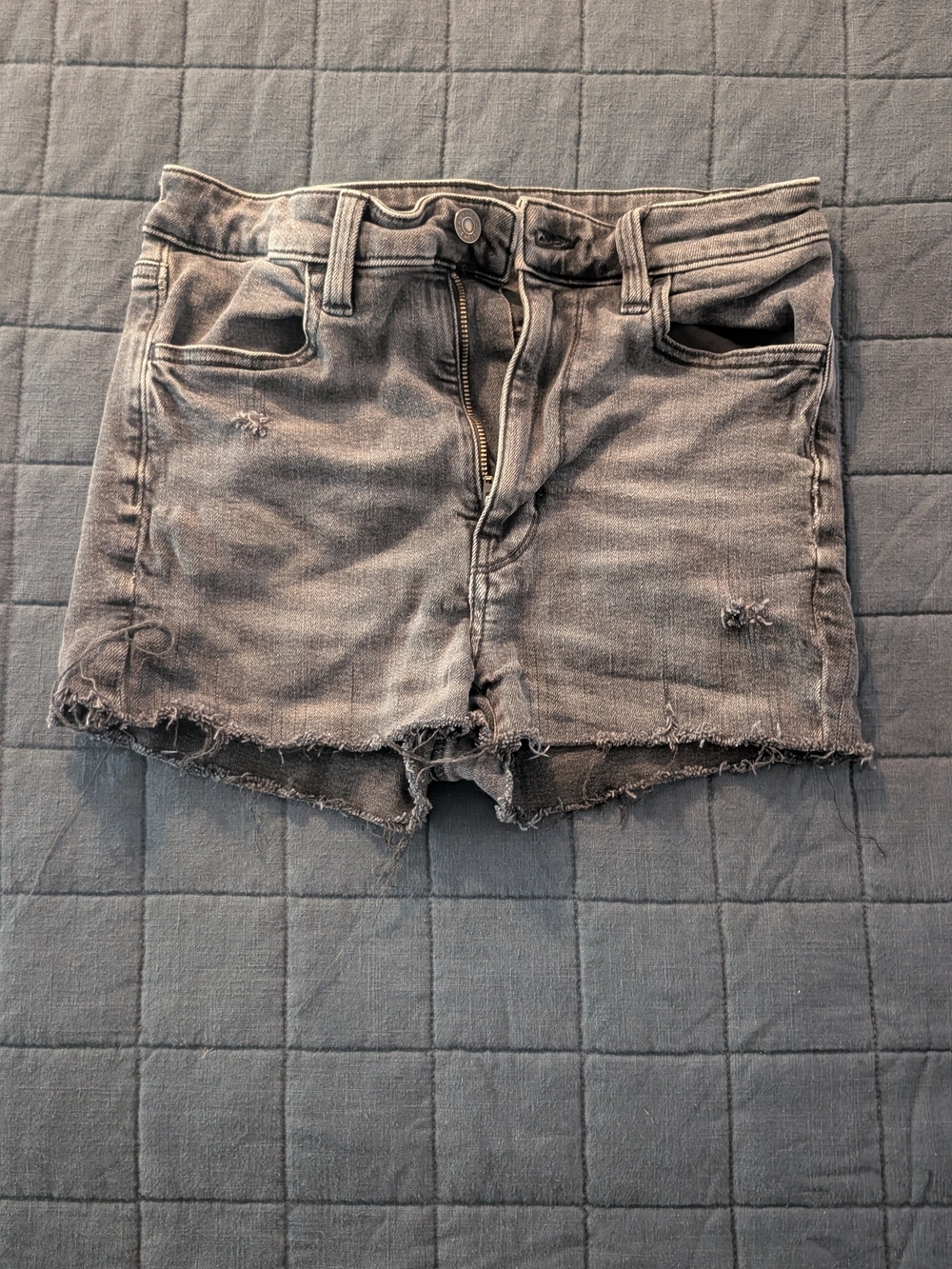 American Eagle Outfitters Gray Distressed Denim Cutoff Shorts